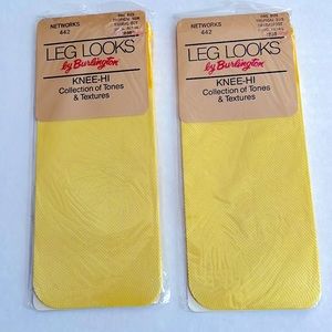 Vintage Burlington Yellow Textured Knee HI’s